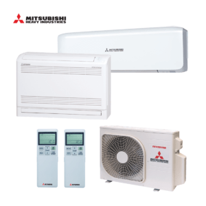 Mitsubishi duo-split airco SCM40ZS-W wandunit SRK20ZS-W + vloerunit SRF25ZS-W