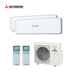 Mitsubishi duo-split airco SCM71ZS-W wandunits 2x SRK35ZS-W
