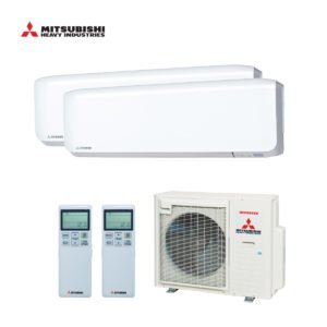 Mitubishi multi-split arirco buitendeel SCM71ZS-W met 2x binenunits SRK-ZS-WF