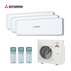 Mitsubishi multi-split airco SCM100ZS-W wandunits 3x SRK35ZS-W