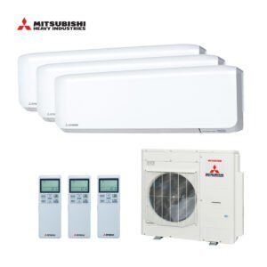 Mitsubishi multi-split airco SCM100ZS-W wandunits SRK20ZS-WF + SRK35ZS-WF + SRK50ZS-WF