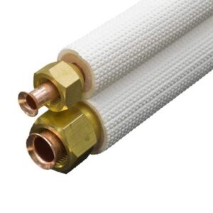3/8''-5/8'' dubbele flare leidingset geïsoleerd - 10 meter